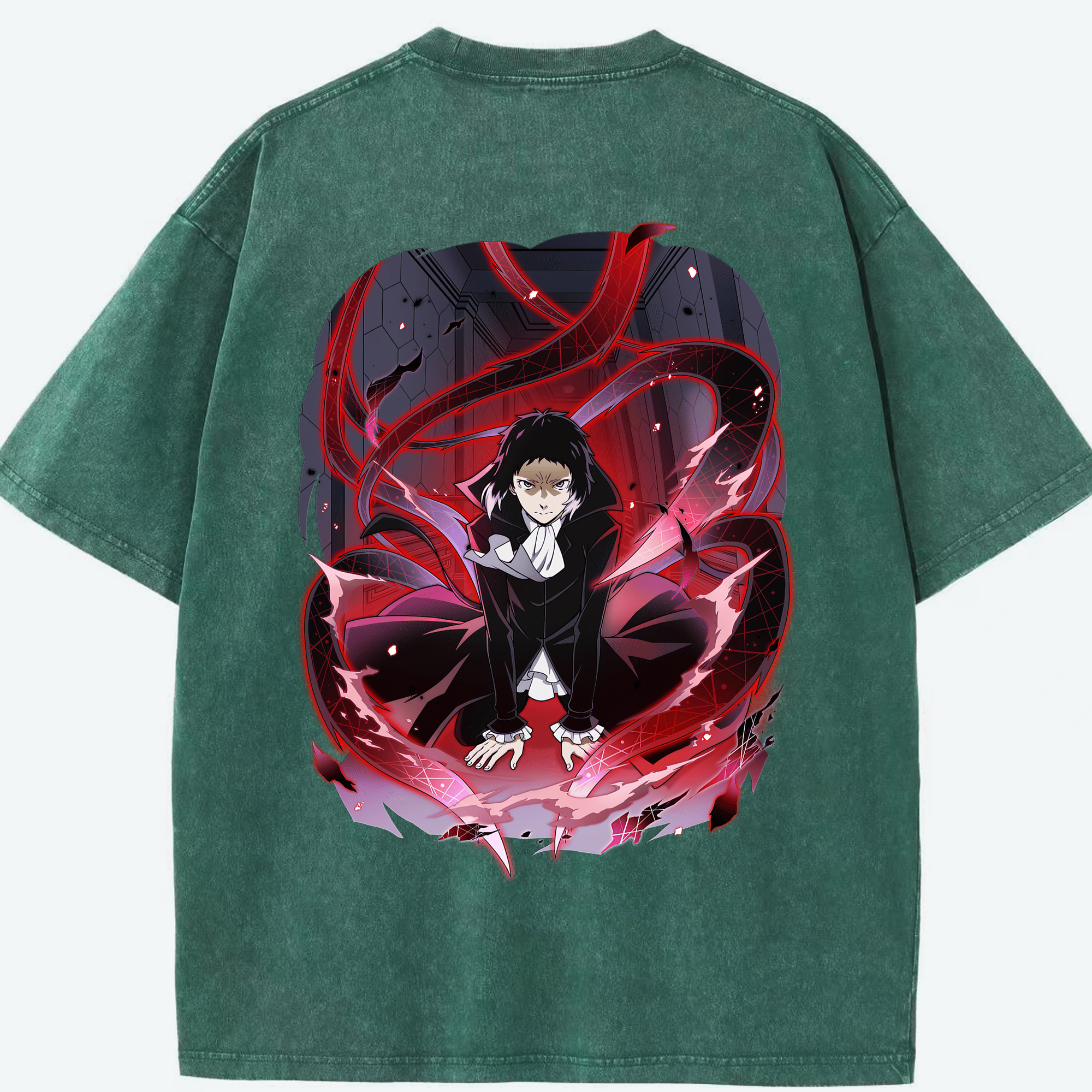 （画像用） 文豪ストレイドッグス Bungo Stray Dogs 綿100% ヴィンテージ風 半袖Tシャツ（背面プリント）